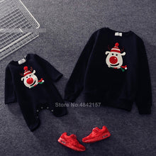 Load image into Gallery viewer, 19colors 2021 New Year Family Christmas Sweaters Xmas Hoodies Pajamas Warm Santa Claus Elk Embroidery Adult Kids Sweatshirt Gift