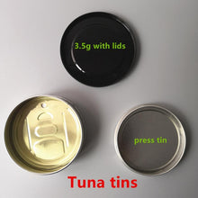 Load image into Gallery viewer, Newest Pressitin Cans Moonrock And Pressitin 73.3*24mm Cali Pressitin Tuna Tin Candry Herbtin Clear Peel Off Lid Black Cover