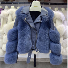 Load image into Gallery viewer, Fashion Real Fox Fur Coats With Genuine Sheepskin Leather Wholeskin Natural Fox Fur Jacket Outwear Luxury Women 2020 Winter New