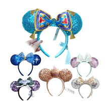 Load image into Gallery viewer, Mermaid princess Minnie Ears Headband Big Sequin Bows EARS COSTUME Headband Cosplay Plush Adult/Kids Headband Gift