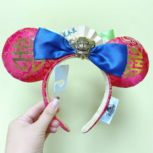 Load image into Gallery viewer, Mermaid princess Minnie Ears Headband Big Sequin Bows EARS COSTUME Headband Cosplay Plush Adult/Kids Headband Gift