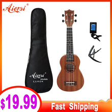 Load image into Gallery viewer, Aiersi full pack 21 inch ukelele mahogany Soprano gecko ukulele guitar musical gifts instrument 4 string Hawaiian mini guitarra