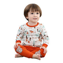 Load image into Gallery viewer, nanjiren Baby pajamas set men and women plus velvet thermal underwear pajamas set gold velvet baby safe and warm