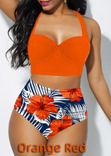 Load image into Gallery viewer, Women Fashion Sunflower Print Sleeveless Bikini Set Top Shorts Two Piece Set Swimsuit Bathing Suit Swimwear Beach Wear Tankinis