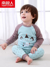 Load image into Gallery viewer, nanjiren Baby suit boys and girls plus velvet thermal underwear pajamas suits can be worn in all seasons to keep your baby warm