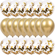 Load image into Gallery viewer, WEIGAO 20pcs Mix Rose Gold Confetti Latex Balloon Metal Birthday Party Balloons Baby Shower Bridal Shower Wedding Decoration