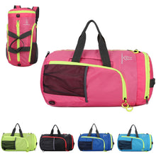 Load image into Gallery viewer, Gym Bag Polyester  Fitness Bag For Men Women Black With Compartments Waterproof Backpack Outdoor Foldable Sport Traveling 20L
