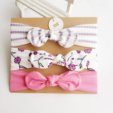Load image into Gallery viewer, 3pcs/set Baby Headband Girls Hair Accessories Cotton Rabbit Ear Turban Bow Elastic Hairband Baby Princess Christmas Day Gifts
