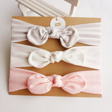 Load image into Gallery viewer, 3pcs/set Baby Headband Girls Hair Accessories Cotton Rabbit Ear Turban Bow Elastic Hairband Baby Princess Christmas Day Gifts
