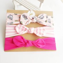 Load image into Gallery viewer, 3pcs/set Baby Headband Girls Hair Accessories Cotton Rabbit Ear Turban Bow Elastic Hairband Baby Princess Christmas Day Gifts
