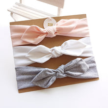 Load image into Gallery viewer, 3pcs/set Baby Headband Girls Hair Accessories Cotton Rabbit Ear Turban Bow Elastic Hairband Baby Princess Christmas Day Gifts
