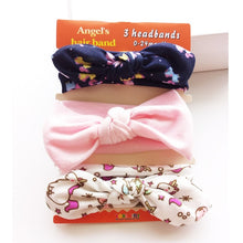 Load image into Gallery viewer, 3pcs/set Baby Headband Girls Hair Accessories Cotton Rabbit Ear Turban Bow Elastic Hairband Baby Princess Christmas Day Gifts
