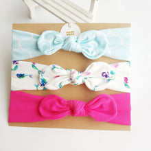 Load image into Gallery viewer, 3pcs/set Baby Headband Girls Hair Accessories Cotton Rabbit Ear Turban Bow Elastic Hairband Baby Princess Christmas Day Gifts
