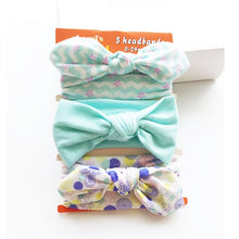 Load image into Gallery viewer, 3pcs/set Baby Headband Girls Hair Accessories Cotton Rabbit Ear Turban Bow Elastic Hairband Baby Princess Christmas Day Gifts
