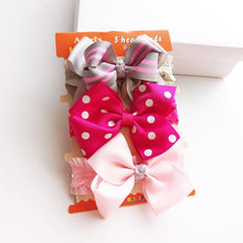 Load image into Gallery viewer, 3pcs/set Baby Headband Girls Hair Accessories Cotton Rabbit Ear Turban Bow Elastic Hairband Baby Princess Christmas Day Gifts
