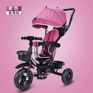4 In 1 Infant Tricycle Folding Rotating Seat Baby Stroller  3 Wheel Bicycle  Kids Bikes Three Wheel Stroller Baby Trolley 6M-6Y