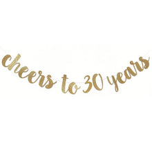 Load image into Gallery viewer, 30 40 50 60th Years Birthday Decor Gold Glitter Paper Banner Garland Confetti Balloon 30th Birthday Party Decorations Adult
