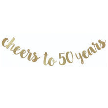 Load image into Gallery viewer, 30 40 50 60th Years Birthday Decor Gold Glitter Paper Banner Garland Confetti Balloon 30th Birthday Party Decorations Adult
