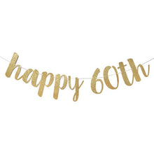 Load image into Gallery viewer, 30 40 50 60th Years Birthday Decor Gold Glitter Paper Banner Garland Confetti Balloon 30th Birthday Party Decorations Adult
