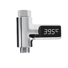 Load image into Gallery viewer, LED Display Celsius Water Temperature Meter Monitor Electricity Shower Thermometer 360 Degrees Rotation Flow Self-Generating
