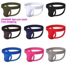 Load image into Gallery viewer, ADANNU Fashion Men Jockstraps gay soft underwear Sexy Men underwear penis pouch Push UP thong men G-string homme tanga hombre
