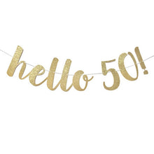 Load image into Gallery viewer, 30 40 50 60th Years Birthday Decor Gold Glitter Paper Banner Garland Confetti Balloon 30th Birthday Party Decorations Adult

