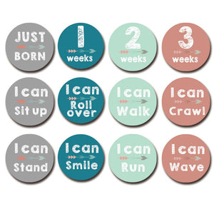 12 Pcs Month Sticker Baby Photography Milestone Memorial Monthly Newborn Kids Commemorative Card Number Photo Accessories Gifts
