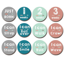 Load image into Gallery viewer, 12 Pcs Month Sticker Baby Photography Milestone Memorial Monthly Newborn Kids Commemorative Card Number Photo Accessories Gifts
