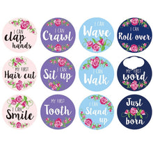 Load image into Gallery viewer, 12 Pcs Month Sticker Baby Photography Milestone Memorial Monthly Newborn Kids Commemorative Card Number Photo Accessories Gifts
