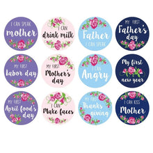 Load image into Gallery viewer, 12 Pcs Month Sticker Baby Photography Milestone Memorial Monthly Newborn Kids Commemorative Card Number Photo Accessories Gifts

