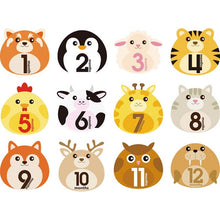Load image into Gallery viewer, 12 Pcs Month Sticker Baby Photography Milestone Memorial Monthly Newborn Kids Commemorative Card Number Photo Accessories Gifts
