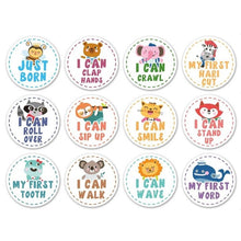Load image into Gallery viewer, 12 Pcs Month Sticker Baby Photography Milestone Memorial Monthly Newborn Kids Commemorative Card Number Photo Accessories Gifts
