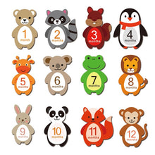 Load image into Gallery viewer, 12 Pcs Month Sticker Baby Photography Milestone Memorial Monthly Newborn Kids Commemorative Card Number Photo Accessories Gifts
