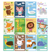Load image into Gallery viewer, 12 Pcs Month Sticker Baby Photography Milestone Memorial Monthly Newborn Kids Commemorative Card Number Photo Accessories Gifts
