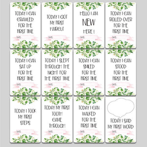 12 Pcs Month Sticker Baby Photography Milestone Memorial Monthly Newborn Kids Commemorative Card Number Photo Accessories Gifts