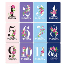Load image into Gallery viewer, 12 Pcs Month Sticker Baby Photography Milestone Memorial Monthly Newborn Kids Commemorative Card Number Photo Accessories Gifts
