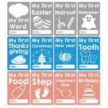 Load image into Gallery viewer, 12 Pcs Month Sticker Baby Photography Milestone Memorial Monthly Newborn Kids Commemorative Card Number Photo Accessories Gifts
