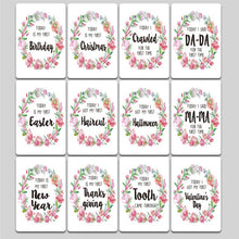 Load image into Gallery viewer, 12 Pcs Month Sticker Baby Photography Milestone Memorial Monthly Newborn Kids Commemorative Card Number Photo Accessories Gifts
