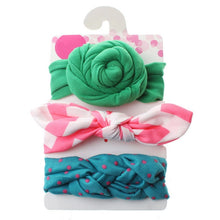 Load image into Gallery viewer, 3 Pcs/Set Floral Bows Baby Headband Dot Bowknot Haarband Baby Girl Headbands Cotton Kids Hair Band Girls Hair Accessories
