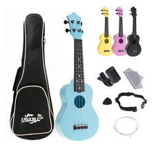 Load image into Gallery viewer, 4 Strings 21 Inch Soprano Acoustic Ukulele Colorful Uke Hawaii Guitar Guitarra Musica Instrument for Kids and Music Beginner
