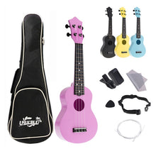 Load image into Gallery viewer, 4 Strings 21 Inch Soprano Acoustic Ukulele Colorful Uke Hawaii Guitar Guitarra Musica Instrument for Kids and Music Beginner
