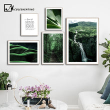 Load image into Gallery viewer, Scandinavian Natural Scenery Poster Nordic Print Forest Path Waterfall Landscape Wall Art Canvas Painting Picture Modern Decor
