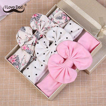 Load image into Gallery viewer, 3 Pcs/Set Floral Bows Baby Headband Dot Bowknot Haarband Baby Girl Headbands Cotton Kids Hair Band Girls Hair Accessories
