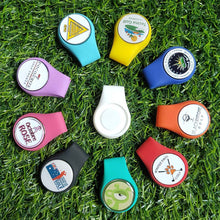 Load image into Gallery viewer, Silicone Golf Hat Clip Ball Marker Holder with Strong Magnetic Attach to Your Pocket Edge Belt Clothes Gift Golf Accessories
