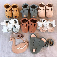 Load image into Gallery viewer, EnkeliBB Animal Leather Baby Walker Shoes Genuine Leather New Born baby Shoe Panda/Bear/Bunny Australia Brand Kids Shoe

