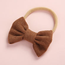 Load image into Gallery viewer, Baby Headband Bow Headbands For Girl Corduroy Head Band Thin Nylon Hairband Newborn Kids Toddler Hair Accessories Spring Summer
