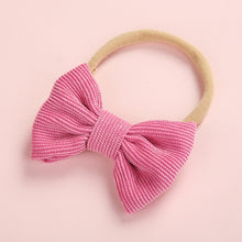 Load image into Gallery viewer, Baby Headband Bow Headbands For Girl Corduroy Head Band Thin Nylon Hairband Newborn Kids Toddler Hair Accessories Spring Summer
