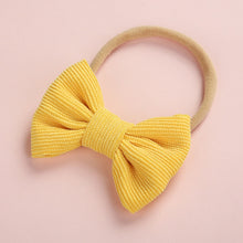 Load image into Gallery viewer, Baby Headband Bow Headbands For Girl Corduroy Head Band Thin Nylon Hairband Newborn Kids Toddler Hair Accessories Spring Summer
