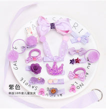 Load image into Gallery viewer, 18pcs Baby Girl Headband for Children&#39;s Turban Darling Bows Kids Headwear Elastic Hair Bands Clips Hairpins Set Baby Accessories
