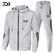Load image into Gallery viewer, Daiwa Spring Autumn 2020  Fishing Suit Cotton Outdoor Camping Hiking Sport Set  Striped  Clothes Fishing Jacket Pants Suit
